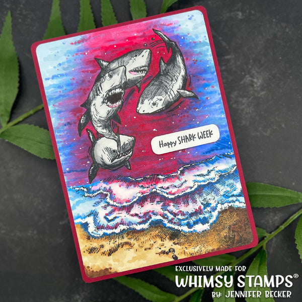 Bild 1 von Whimsy Stamps Rubber Cling Stamp - Seashells and Sunshine Rubber Gummistempel 