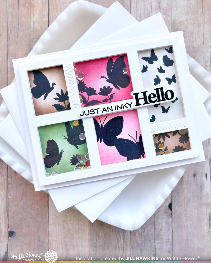 Bild 1 von Waffle Flower Postage Collage Wild Butterflies Stamp Set - Stempel-Set