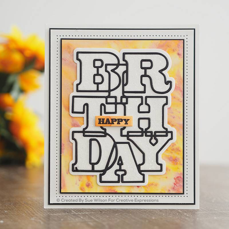 Bild 1 von Creative Expressions Big Bold Words Birthday Craft Die & Stamp Set - Stanze & Stempel