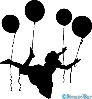 Bild 1 von StempelBar Stempelgummi Frau mit Luftballons - fliegend