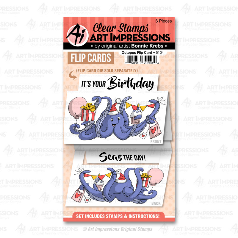 Bild 1 von Art Impressions Clear Stamps Octopus Flip Card- Krake