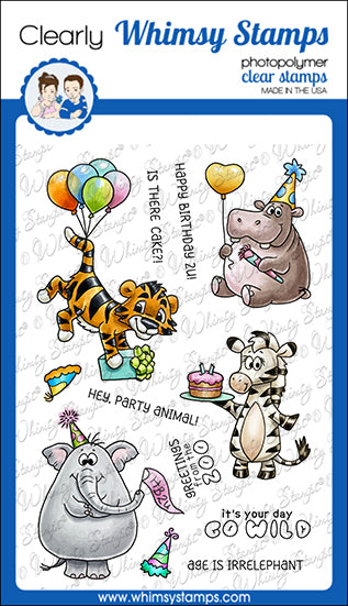 Bild 1 von Whimsy Stamps Clear Stamps - Jungle Birthday