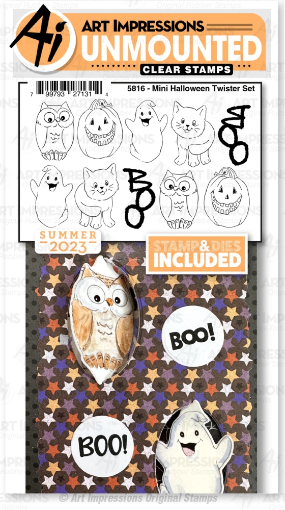 Bild 1 von Art Impressions Clear Stamps with dies Mini Halloween Twisters Set - Stempelset inkl. Stanzen