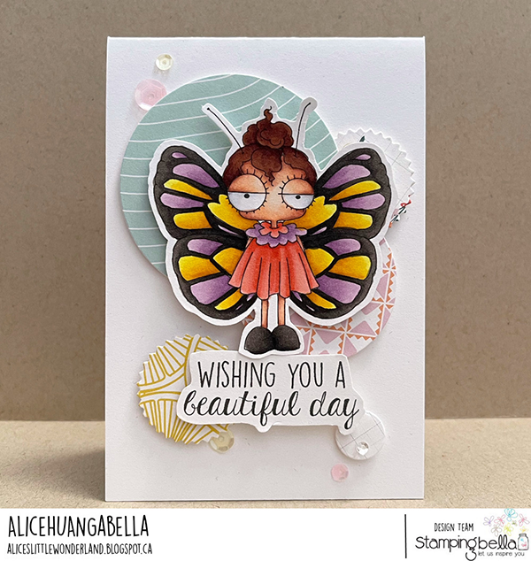 Bild 1 von Gummistempel Stamping Bella Cling Stamp MINI ODDBALL BUTTERFLY GIRL RUBBER STAMP
