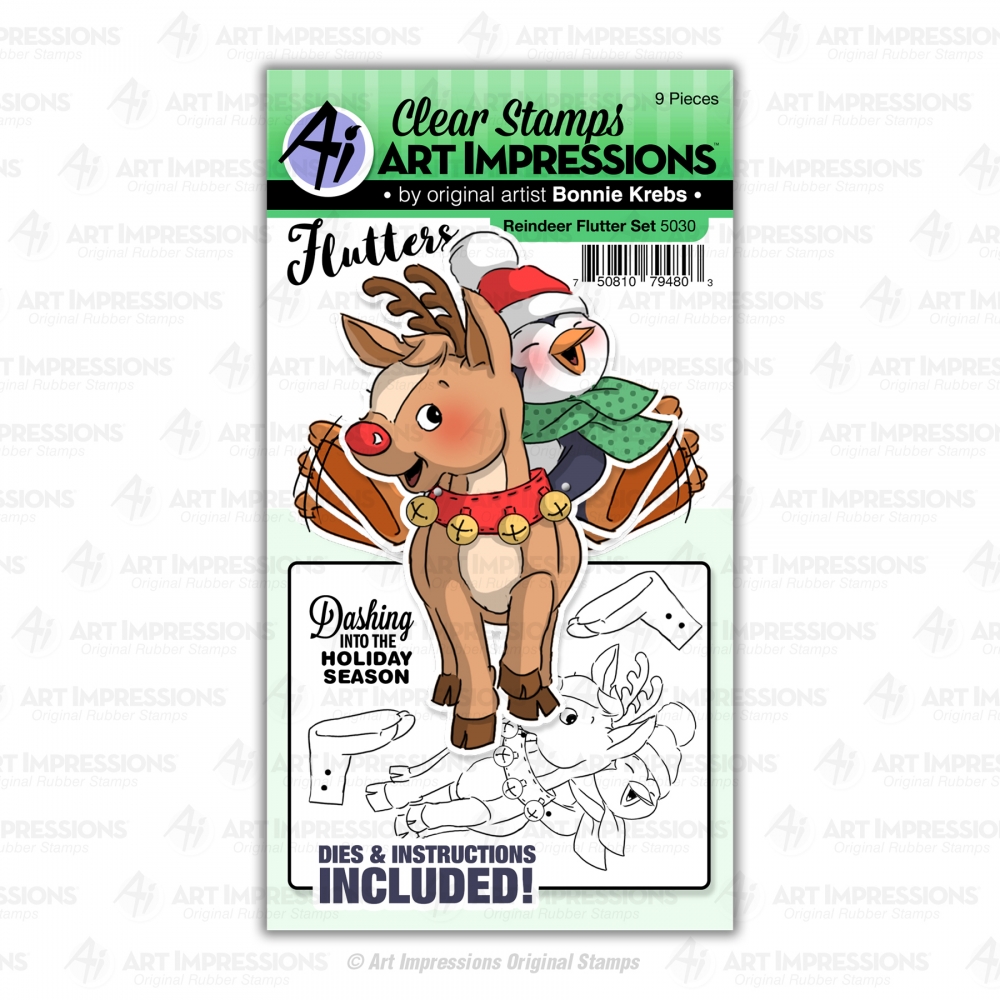 Bild 1 von Art Impressions Clearstamps & Stanz-Set - Flutters Stamp & Die Set - Reindeer 