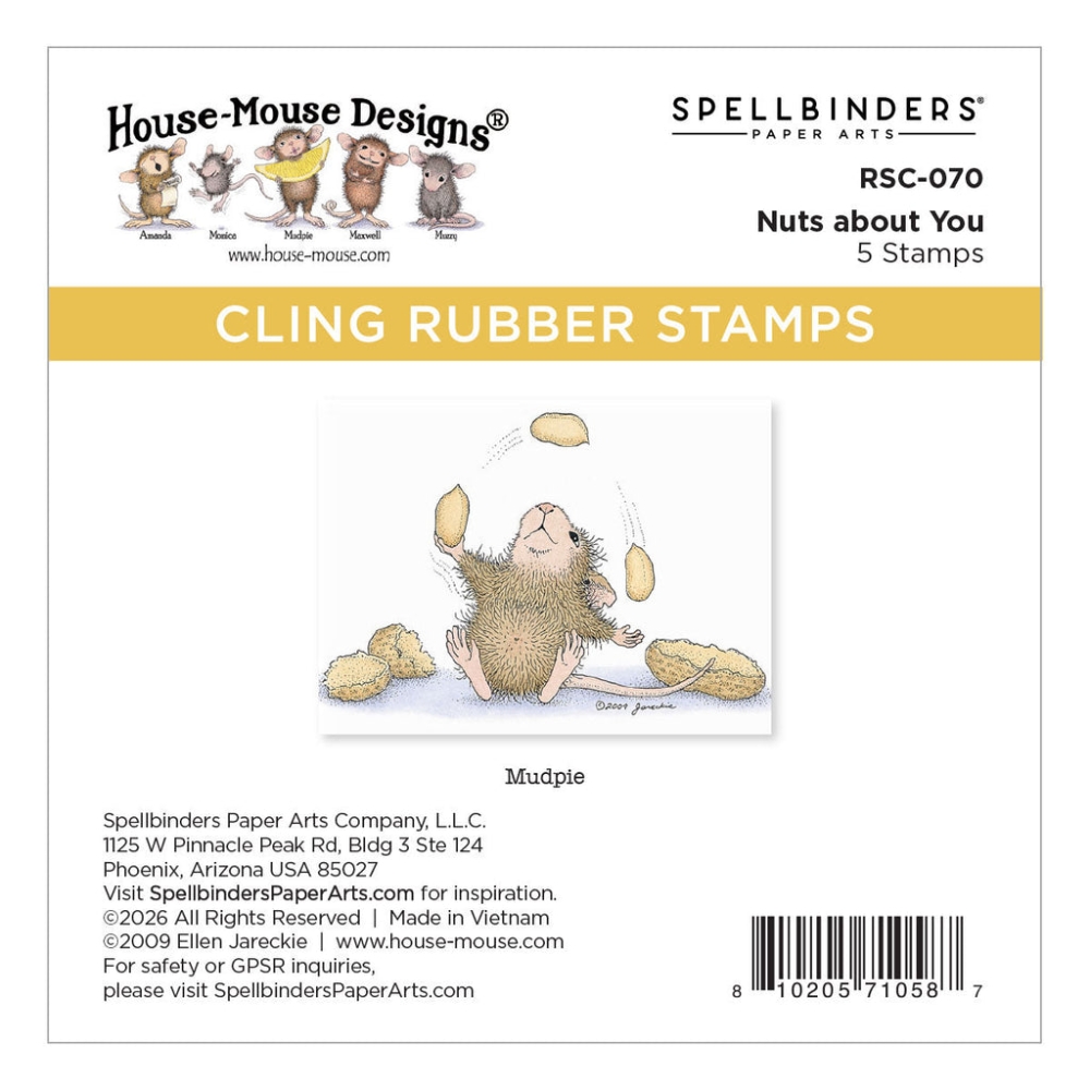 Bild 1 von Spellbinders Nuts about You Cling Rubber Stamp Set - House Mouse Stempelgummi