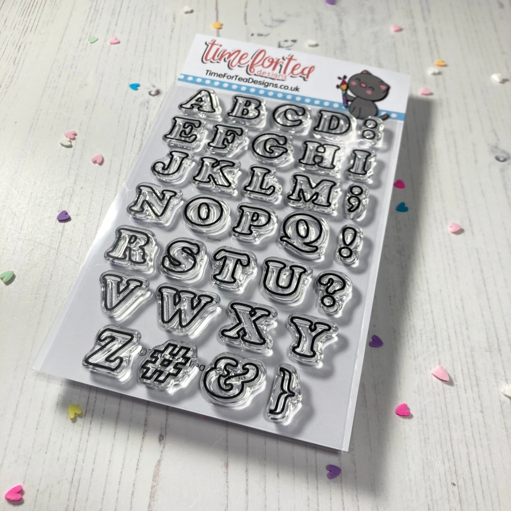 Bild 1 von time for tea designs -Clear Stamp Set - Outline Alpha Typewriter - Alphabet