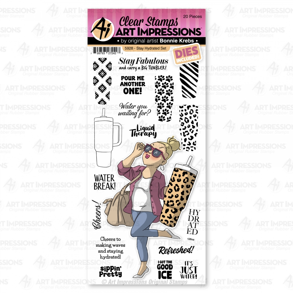 Bild 1 von Art Impressions Clear Stamps Stay Hydrated se - Stempelset  inkl. Stanzen