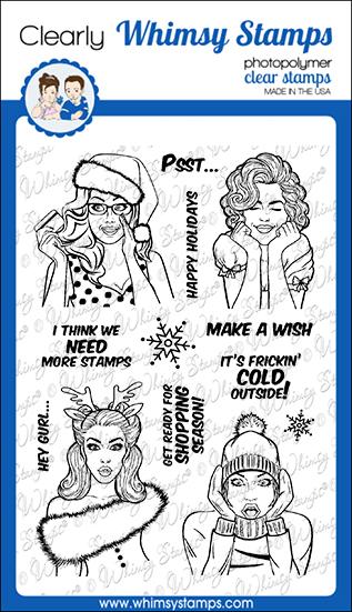 Bild 1 von Whimsy Stamps Clear Stamps  - Gossip Holiday Girls