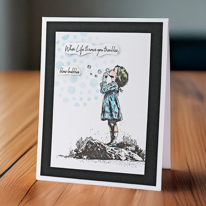 Bild 1 von Cosmic Shimmer Pre Cut Stamp - Gummistempel - Andy Skinner Blowing Bubbles