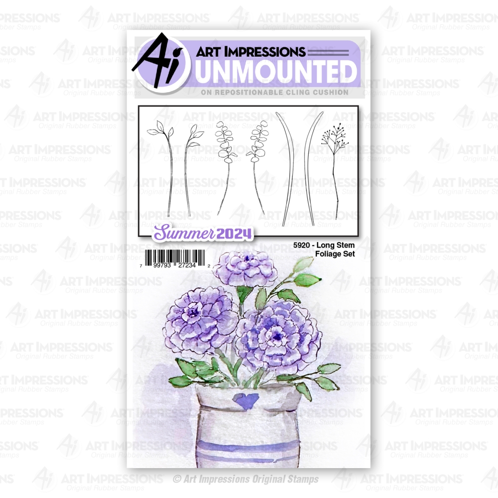Bild 1 von Art Impressions Stempelgummi Watercolor - Long Stem foliage Set
