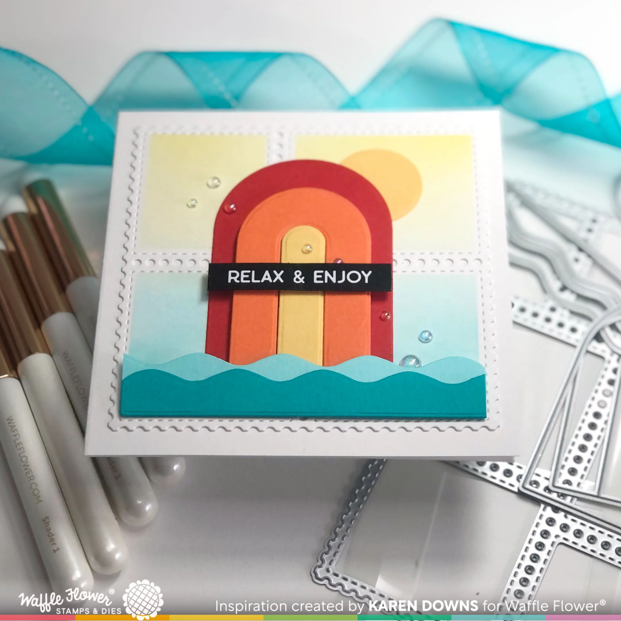 Bild 1 von Waffle Flower Postage Collage A6 Die-Set - Briefmarken-Stanzset