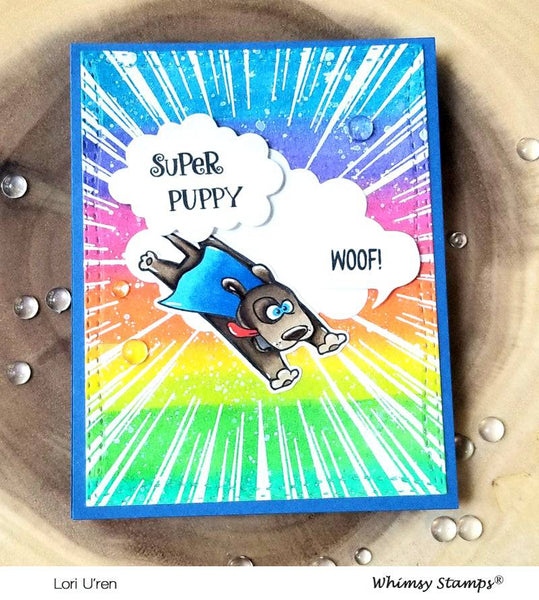 Bild 1 von Whimsy Stamps Rubber Cling Stamp - Burst Background Rubber  Gummistempel 