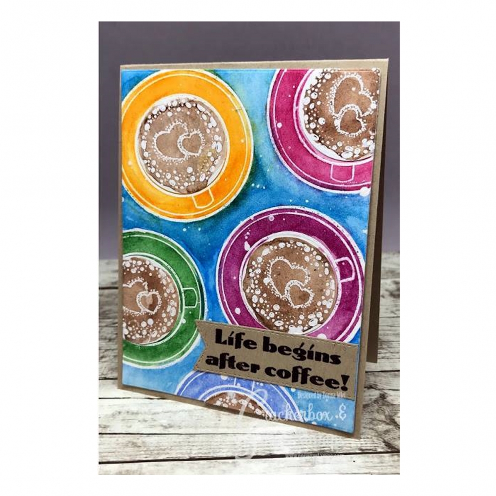 Bild 1 von Crackerbox & Suzy Stamps Cling - Gummistempel Coffee Cup Top View and Hearts