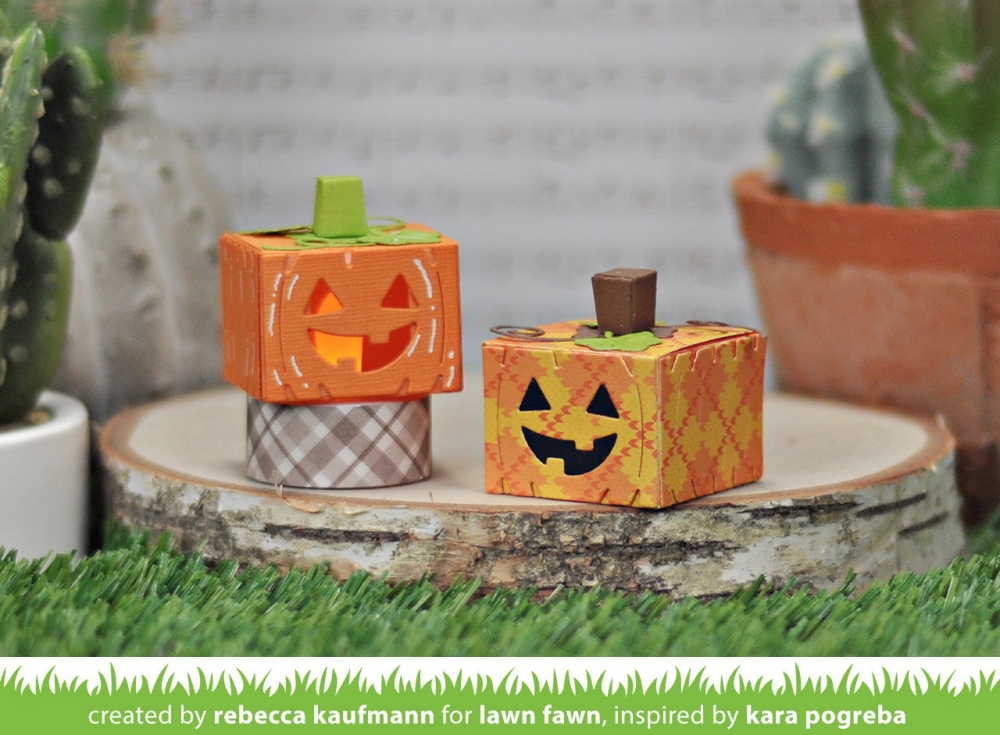 Bild 1 von Lawn Fawn Cuts  - Stanzschablone Tiny Gift Box Jack-O'-Lantern - Kürbis
