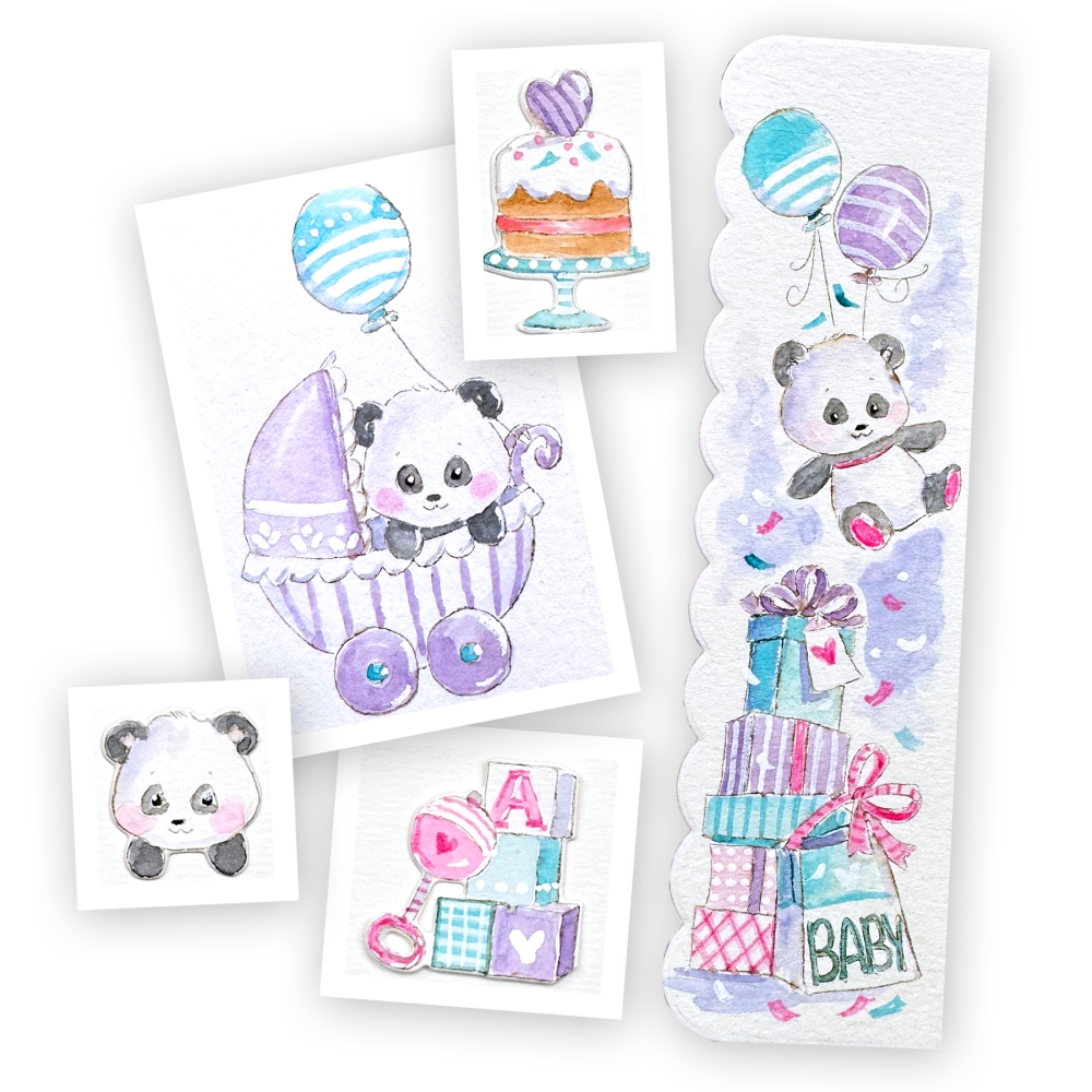 Bild 1 von Art Impressions Clear Stamps Baby Panda Set - Stempelset inkl. Stanzen