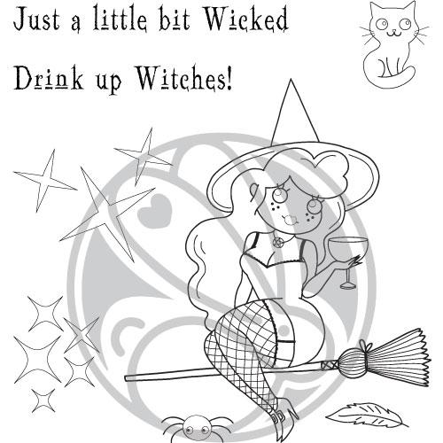 Bild 1 von The Rabbit Hole Designs Clear Stamps - Cocktail Witch - Hexe