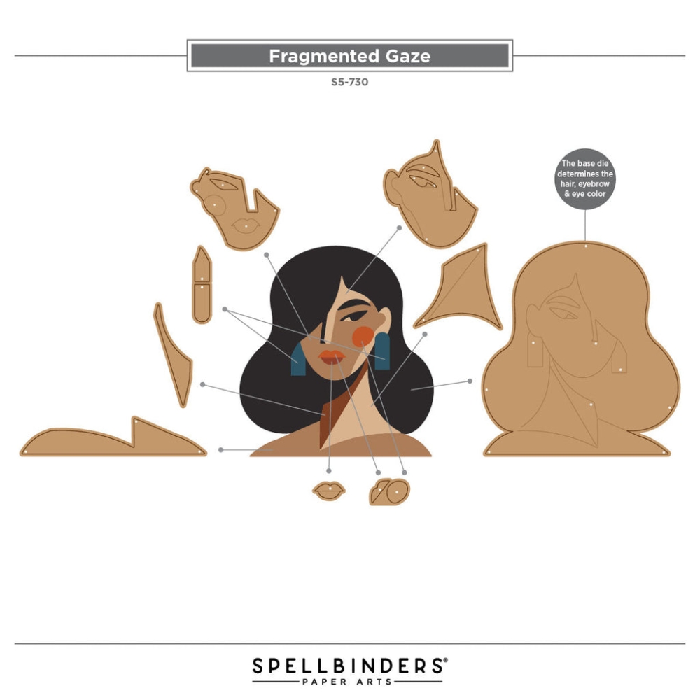 Bild 1 von Spellbinders Fragmented Gaze Etched Dies by Jaycee Gaspar - Stanz-Set Gesicht