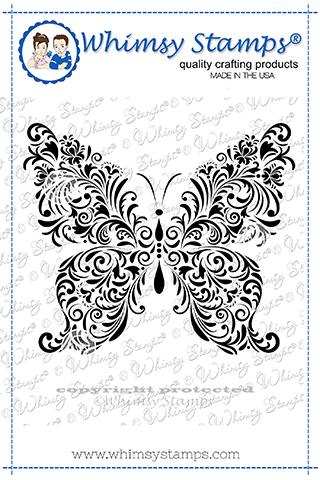 Bild 1 von Whimsy Stamps Rubber Cling Stamp  - Elegant Butterfly - Schmetterling