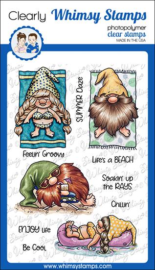Bild 1 von Whimsy Stamps Clear Stamps - Gnomes at the Beach - Strand
