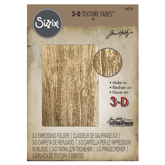 Bild 1 von Sizzix 3D Texture Fades Embossing Folder By Tim Holtz - 3D Prägefolder Lumber