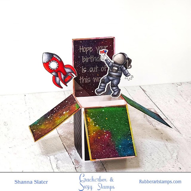 Bild 1 von Crackerbox & Suzy Stamps Cling - Gummistempel Out Of This World Birthday