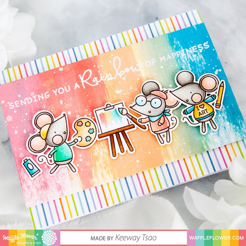 Bild 1 von Waffle Flower Little Artists Combo - Stempel und Stanzen Mäuse Künstler