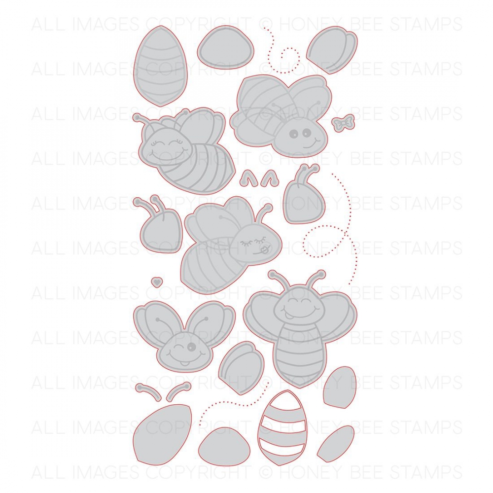 Bild 1 von Honey Bee Stamps DieCuts - Build-A-Bee Honey Cuts - Stanzschablone  Bienen