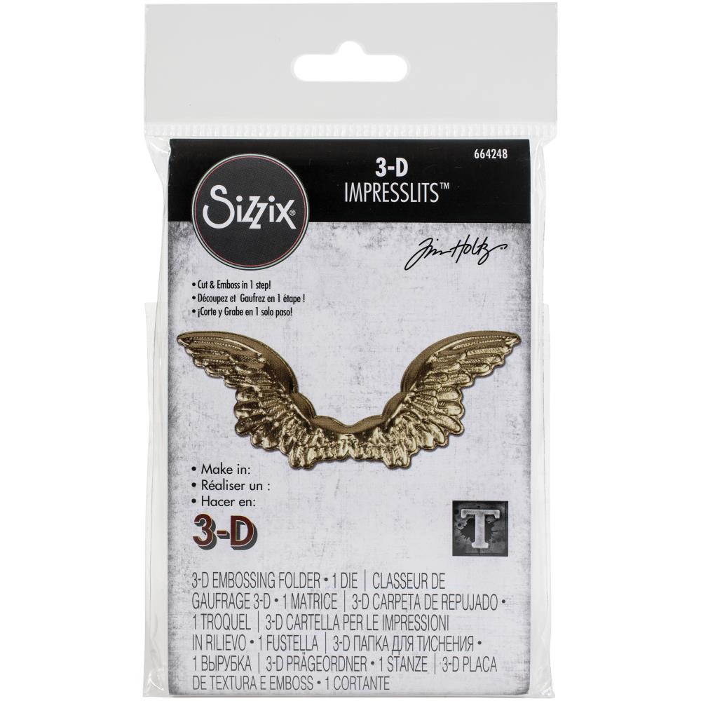 Bild 1 von Sizzix 3-D Impresslits Winged By Tim Holtz - Stanze inkl. Prägefolder Flügel