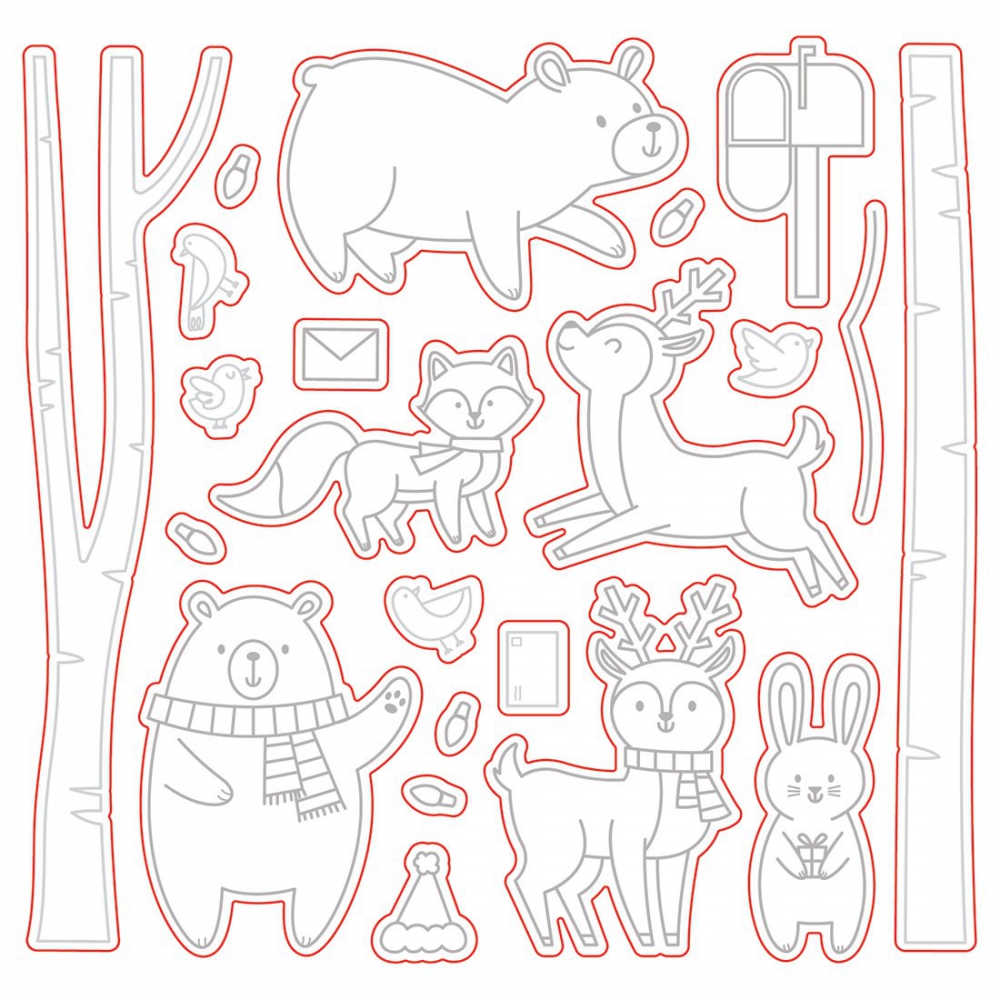 Bild 1 von Honey Bee Stamps DieCuts - Woodland Winter Animals - Stanzschablone Wintertiere