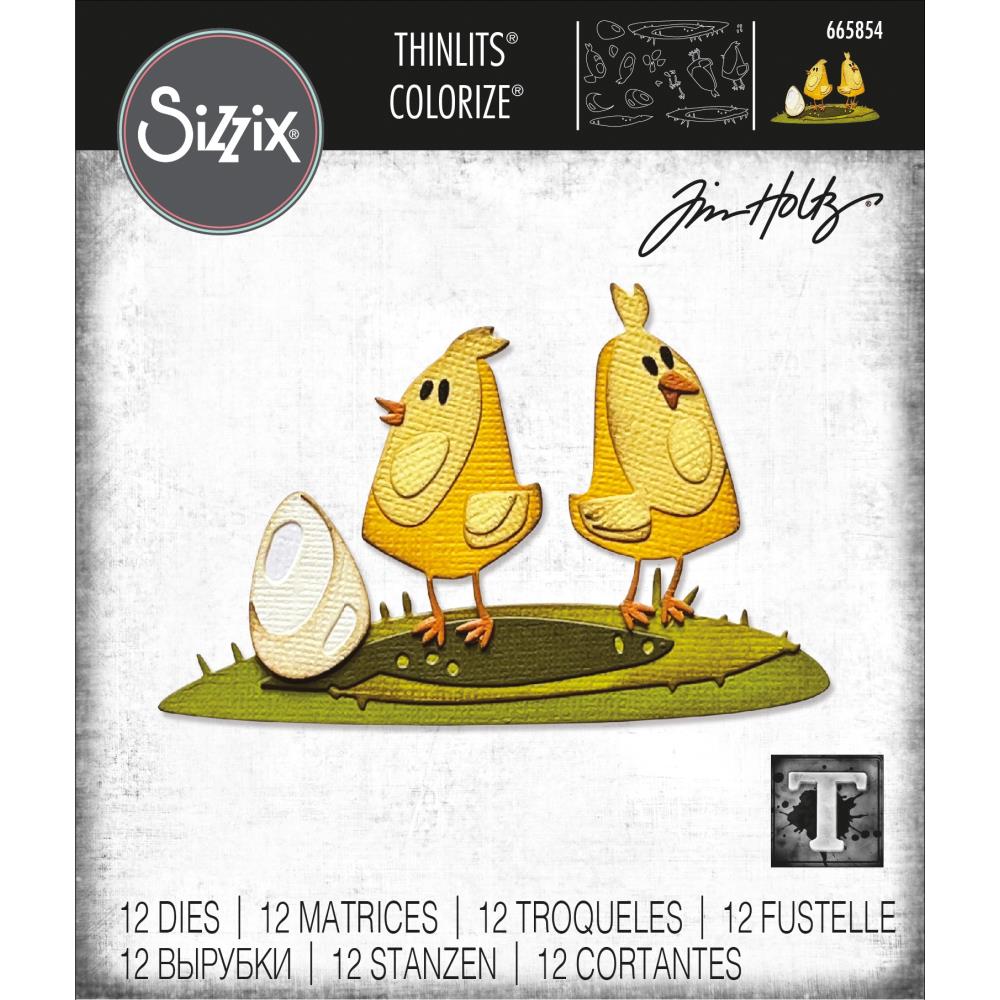 Bild 1 von Sizzix Thinlits Die by Tim Holtz - Stanzschablone - Papercut Chicks Colorize, Küken
