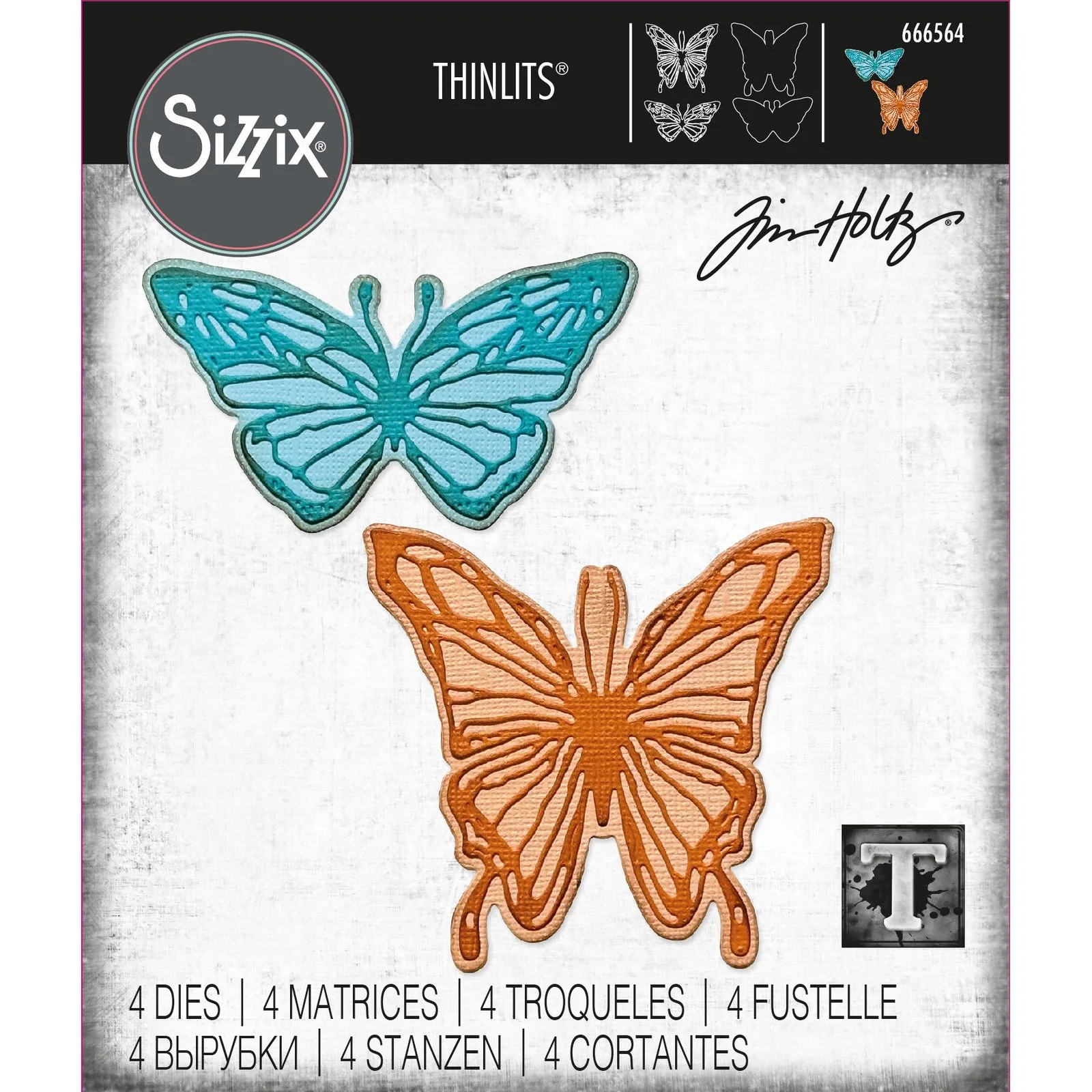 Bild 1 von Sizzix Thinlits Die by Tim Holtz - Stanzschablone - Vault Scribbly Butterfly