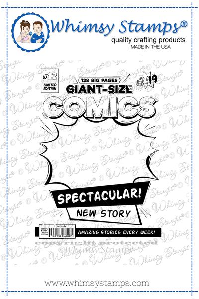 Bild 1 von Whimsy Stamps Rubber Cling Stamp  - Comic Book Page Gummistempel Comicheftseite