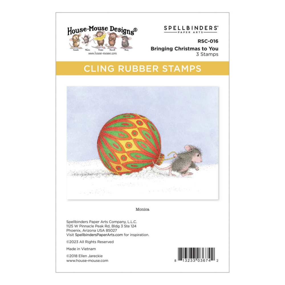 Bild 1 von Spellbinders Bringing Christmas to You Cling Rubber Stamp Set - House Mouse Stempelgummi