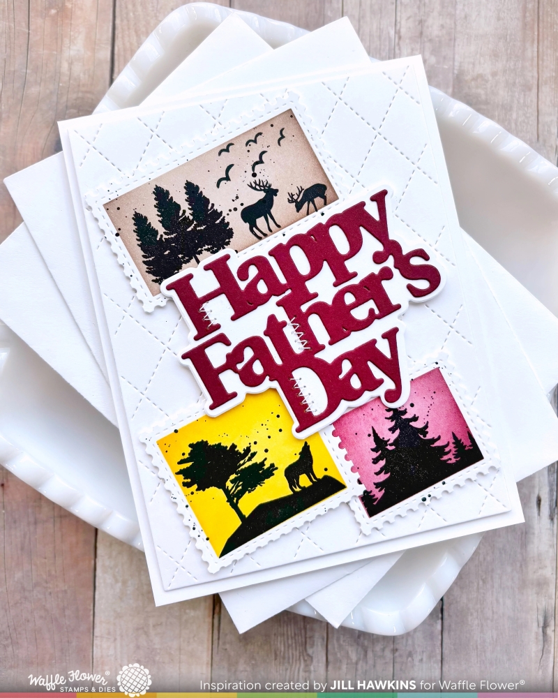Bild 1 von Waffle Flower Postage Collage Forest Sunset  Clear Stamp Set - Stempel