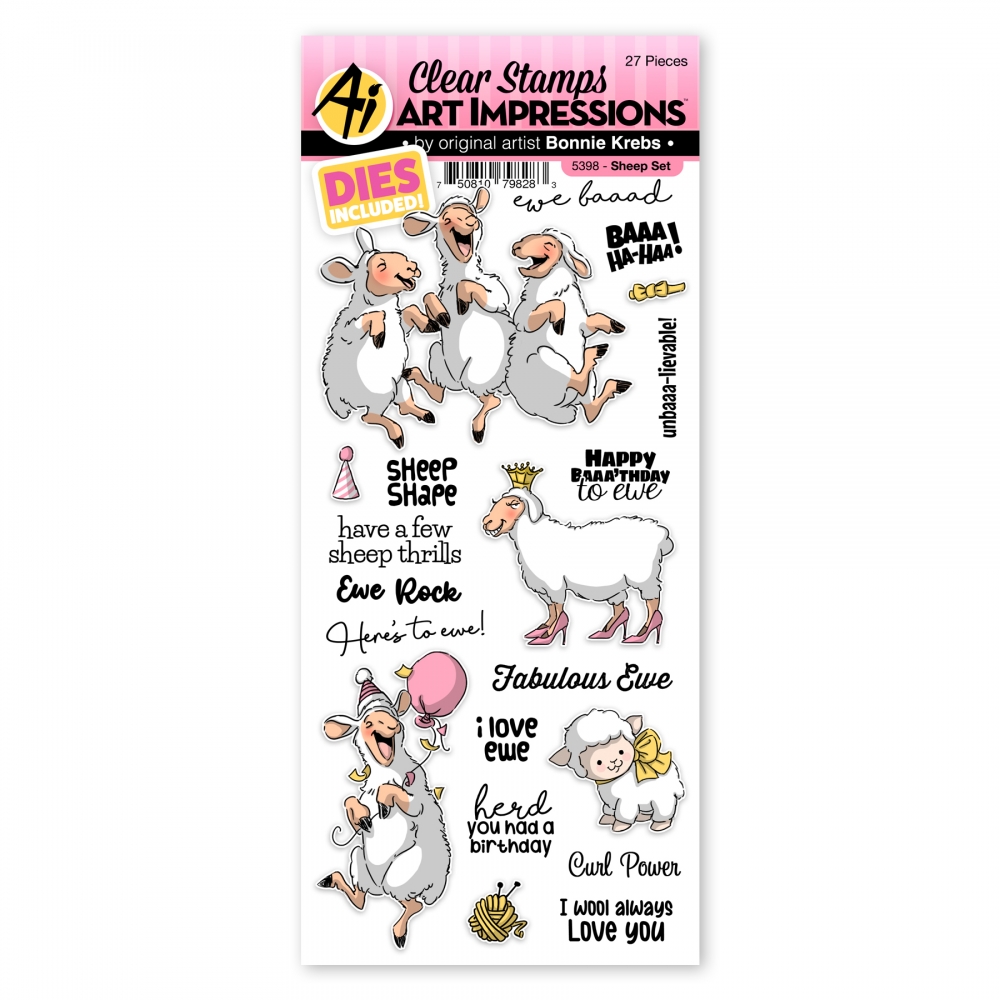 Bild 1 von Art Impressions Clear Stamps with dies Sheep Set - Stempelset inkl. Stanzen