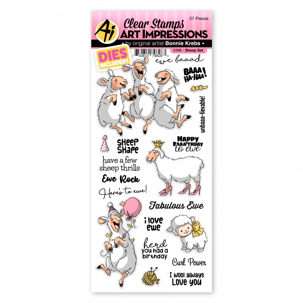 Bild 1 von Art Impressions Clear Stamps with dies Sheep Set - Stempelset inkl. Stanzen