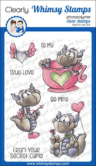 Bild 1 von Whimsy Stamps Clear Stamps - Dudley's Valentine - Drache