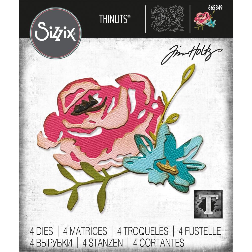 Bild 1 von Sizzix Thinlits Die by Tim Holtz - Stanzschablone - Brushstroke Flowers #4 - Blumen