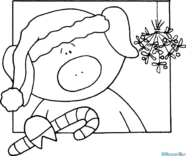 Bild 1 von StempelBar Stempelgummi Fiete das Ferkel als Weihnachtsmann