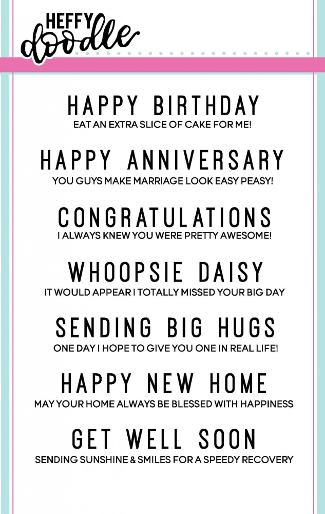 Bild 1 von Heffy Doodle Clear Stamps Set -  Everyday Sentiment Duos - Stempel Texte