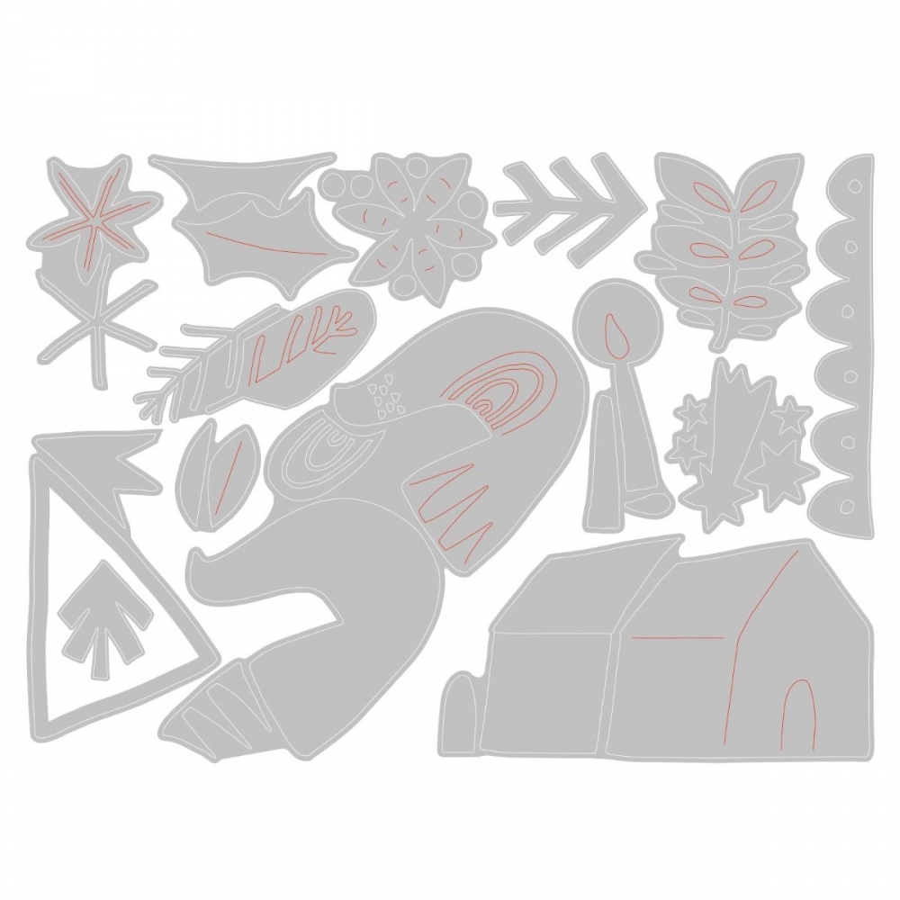 Bild 1 von Sizzix Thinlits Die by Tim Holtz - Stanzschablone - Funky Nordic - Weihnachten