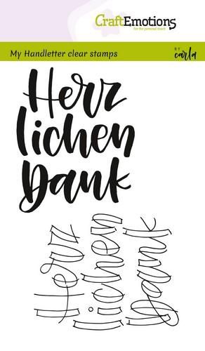 Bild 1 von CraftEmotions Stempel - clearstamps A6 - handletter - Herzlichen Dank (DE) Carla Kamphuis