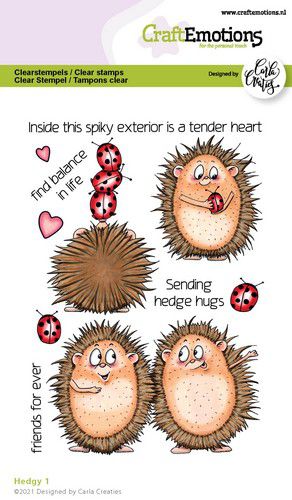 Bild 1 von CraftEmotions Stempel - clearstamps A6 - Hedgy 1 Carla Creaties - Igel