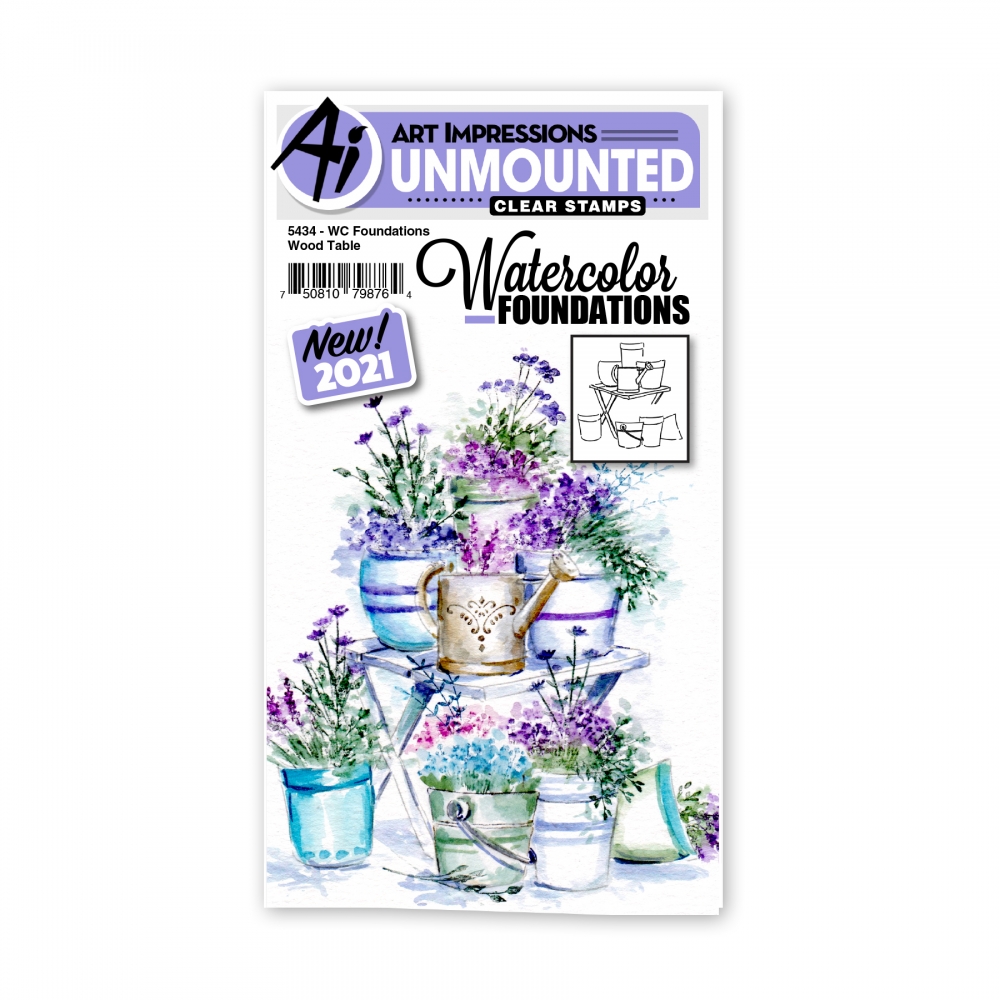 Bild 1 von Art Impressions Clear Stamp-Set  Watercolor Foundations Wood Table