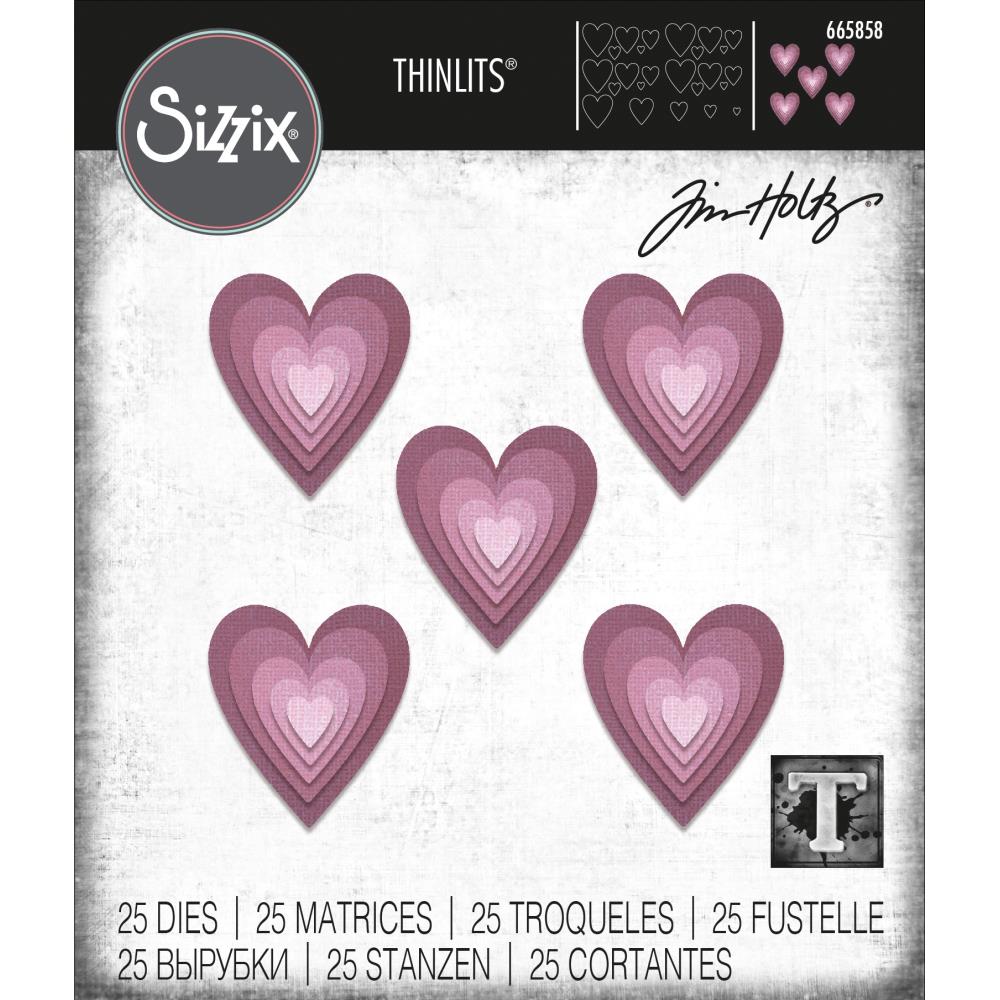 Bild 1 von Sizzix Thinlits Die by Tim Holtz - Stanzschablone - Stacked Tiles, Hearts - Herz