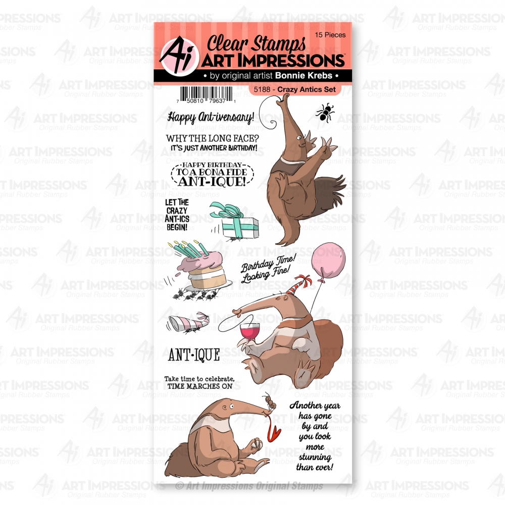 Bild 1 von Art Impressions Clear Stamps Crazy Antics Set - Ameisenbär