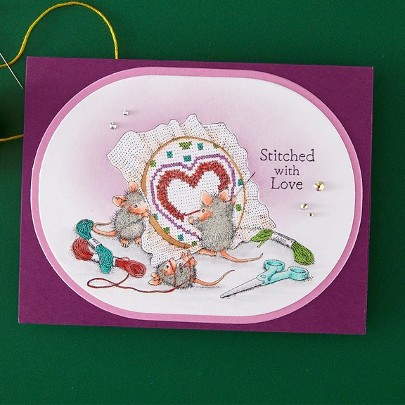 Bild 1 von Spellbinders Stitched with Love Cling Rubber Stamp Set - House Mouse Stempelgummi