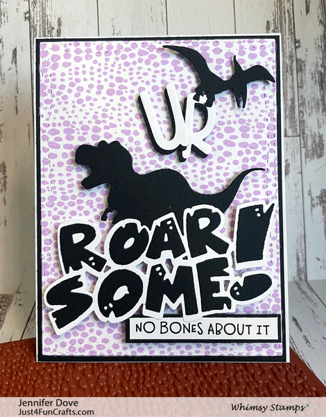 Bild 1 von Whimsy Stamps Rubber Cling Stamp  - Roarsome Skin Background Gummistempel Dinosaurier