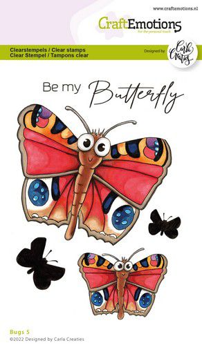 Bild 1 von CraftEmotions Stempel - clearstamps A6 - Bugs 5 Carla Creaties - Schmetterling